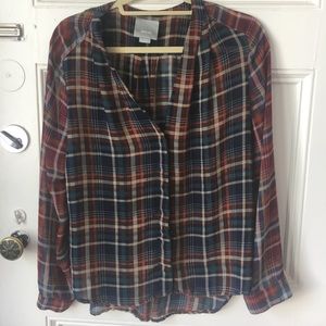Silky Plaid Anthro Shirt